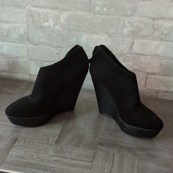 Leoffler Randall Nubuck Leather Platform Wedge Bootie - Picture 2 of 14